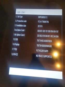 Philips 55PUS6262/12 - Wymiana płyty głównej z wersji 43 cali i ustawienie przekątnej