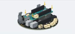 Arduino MKR WiFi 1010 Assembly on IoT Carrier Board Assembly diagram for mounting the Arduino MKR WiFi 1010 board onto the IoT Carrier Board.