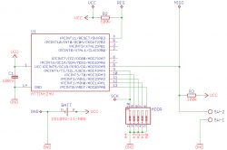 Dip-switch podłączony do pinów wejściowych - tryb Power-down i przerwanie zewnętrzne PCINT0
