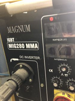 Magnum IGBT MIG 280 spawa na maksymalnym prądzie brak regulacji.