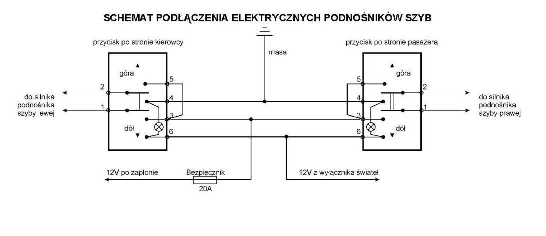 Drugi przełącznik otwierania szyb Polo elektroda.pl