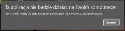 Komunikat błędu aplikacji na komputerze