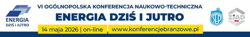 Baner konferencji „Energia Dziś i Jutro”: 14 maja 2026, online, konferencjebranzowe.pl, logotypy SEP i ZIAD