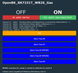 OpenBK_BK7231T_WB2S_Gas interface with various buttons and statuses
