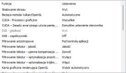 Panel sterowania NVIDIA z ustawieniami graficznymi i filtrowania tekstur