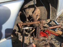 Unscrewing Screws from Brake Yoke: Step-by-Step Guide for Citroen Berlingo Brake Disc Replacement Unscrewing Screws from Brake Yoke: Step-by-Step Guide for Citroen Berlingo Brake Disc Replacement