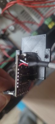 PCM5102A module with signal wires connected and 3D-printed enclosure