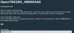 Command tool interface with SSDP error messages.