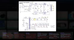 Circuit schematic of an EL34 PP stereo tube amplifier with a power supply section