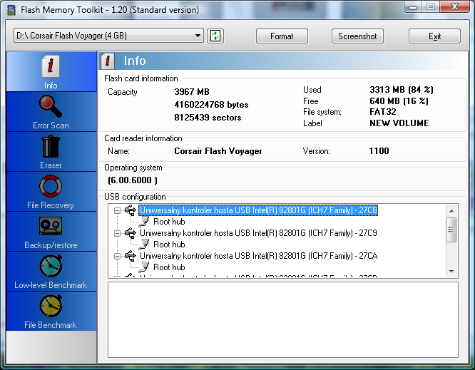 Flash Memory Toolkit 1.2 oprogramowanie przeznaczone dla posiadaczy