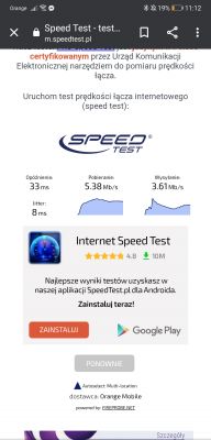 Antena do Huawei b535 słaba prędkość pobierania i wysyłania