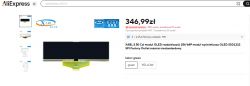Screenshot of an AliExpress webpage showing the offer for a 5.5-inch XABL OLED display module.