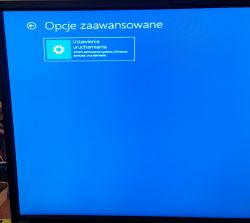 Ekran opcji zaawansowanych systemu Windows z ustawieniami uruchamiania.