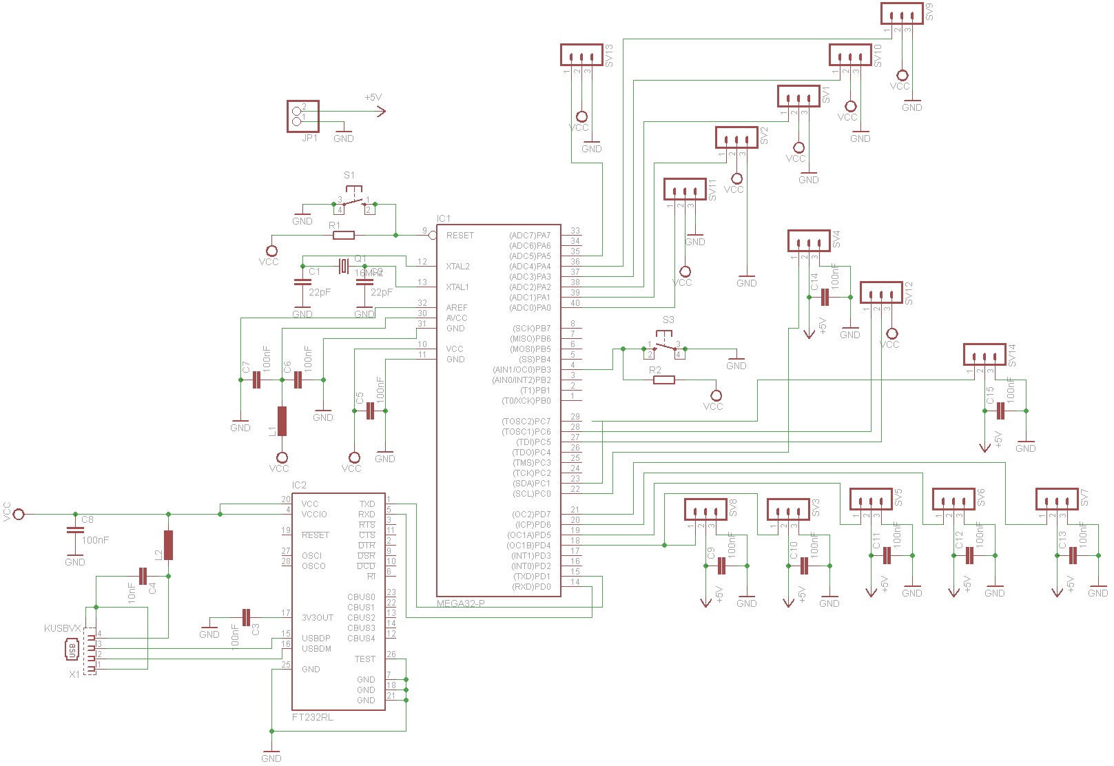 Sprawdzenie schematu-Atmega32 sterowanie serwomechanizmami