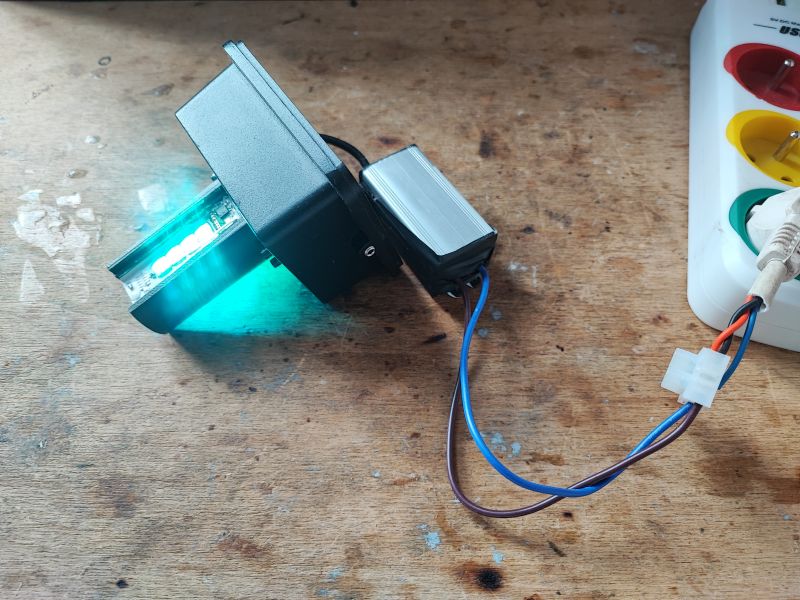 LED Module with Green Light on a Desk Preview module with green light on a desk