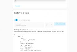 Home Assistant interface with a message about WinTest binary sensor.