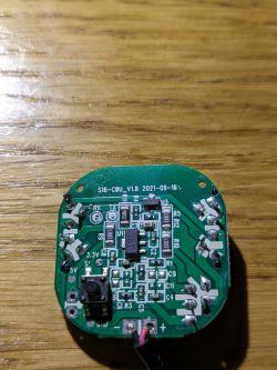 Close-up of a circuit board labeled S18-CBU_V1.8 2021-09-16.