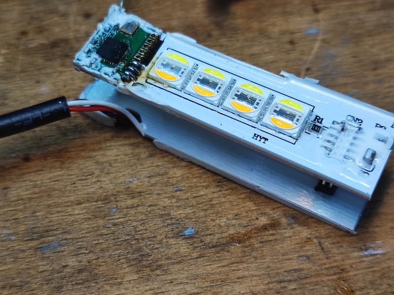 LED Module on White Base LED module mounted on a white base.