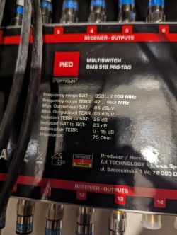 Telewizory podłączone przez multiswitch nie dzialaja