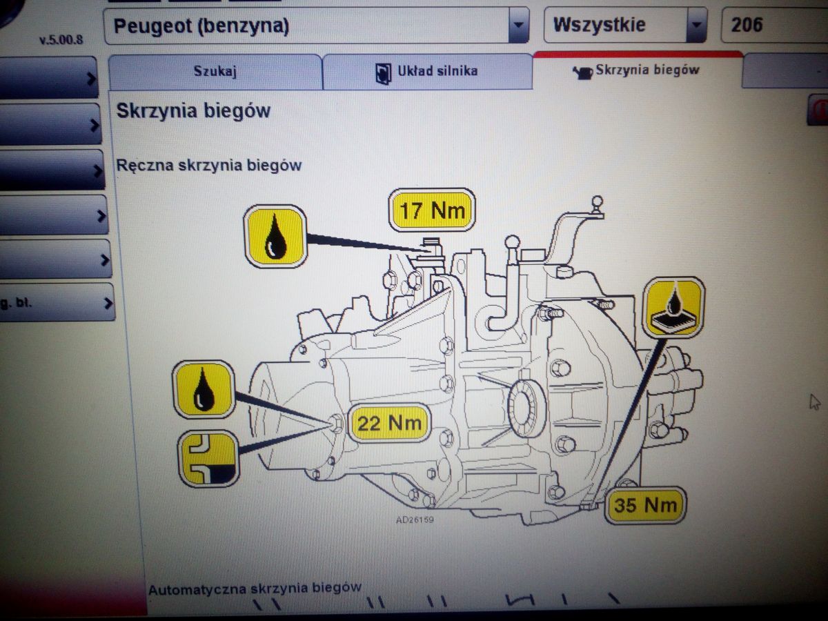 Rozwiązano] - Peugeot 206 1.4 75Km Wymiana Oleju W Skrzyni Biegów.