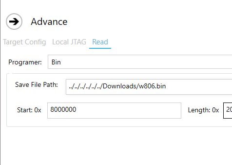 Screenshot of a memory reading program showing binary file save settings.