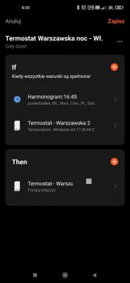Thermostat setting: auto mode, temp 17-18°C, night-on, night-off - are the conditions mutually exclu Thermostat setting: auto mode, temp 17-18°C, night-on, night-off - are the conditions mutually exclu