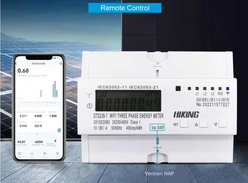 HIKING Three-Phase Energy Meter with Remote Control HIKING three-phase energy meter with smartphone app