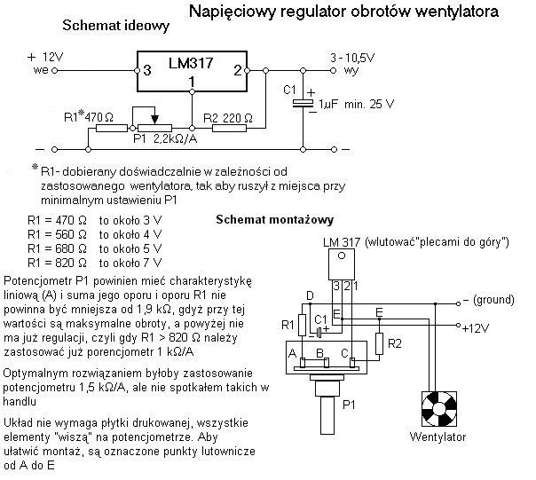 Regulator obrotów wentylatora komputerowego