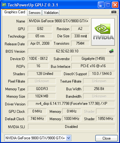 Problem z o/c GF 9800 GTX +(dziwne odczytyty)