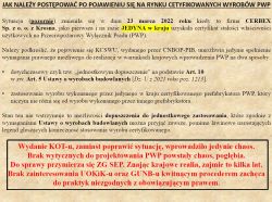 Fragment prezentacji dotyczący postępowania z certyfikowanymi wyrobami przeciwpożarowymi PWP.