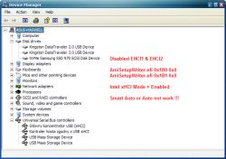 Zrzut ekranu Menedżera urządzeń pokazujący różne urządzenia oraz ustawienia kontrolerów USB.