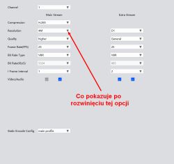 Zrzut ekranu ustawień wideo z zaznaczoną opcją rozdzielczości 4M