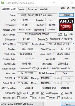Problem z kartą graficzną AMD Radeon RX 560 Series.