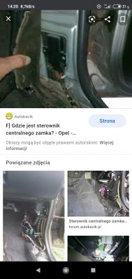 Montaż uniwersalnego zamka w Oplu Astra F: silowniki, złącze x6, sterownik zamka