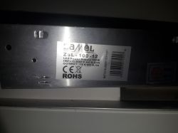 Zasilacz LED Zamel ZSL-100-12 z widocznym oznaczeniem technicznym.