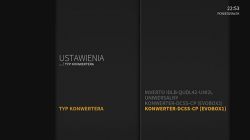 Ekran ustawień typ konwertera na dekoderze Evobox.