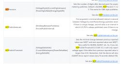 Tabelle mit den Befehlen VCPPrecision, VCPPublishIntervals und VCPPublishThreshold und deren Beschreibungen.