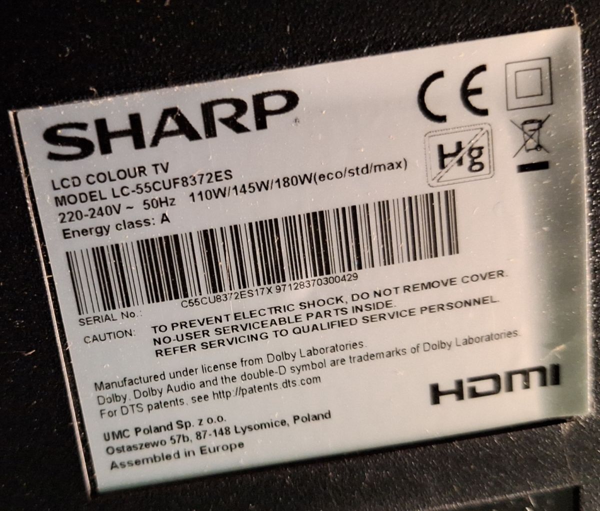 [Rozwiązano] Firmware USB Sharp Aquos LC55CUF8372ES poszukiwanie i