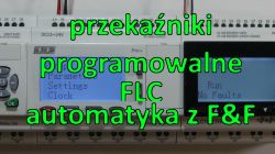 Programowalne przekaźniki FLC firmy F&amp;F z wyświetlaczami i przyciskami, widok z przodu.