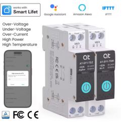 AT-SY1-TSW DIN Rail WiFi Smart Circuit Breaker (BK7238) Power Metering