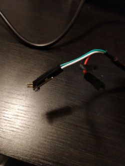 Interface cable with connected USB to UART wires.