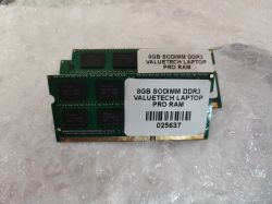 8GB SO-DIMM DDR3 RAM Sticks Two 8GB SO-DIMM DDR3 RAM sticks on bubble wrap.