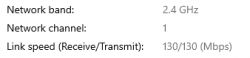 Zrzut ekranu pokazujący ustawienia sieci Wi-Fi z pasmem 2,4 GHz.