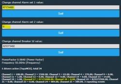 Screenshot showing incorrect display of values in the Alarm set 2 channel.