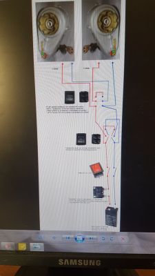 Schemat podłączenia autka GAUCHO 12V z 2 silnikami, jazda 2 biegi + wsteczny
