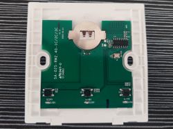 Close-up of the internal circuit of a remote wall switch.