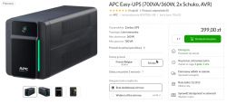 Zdjęcie UPS APC Easy-UPS 700VA/360W z opisem oferty.