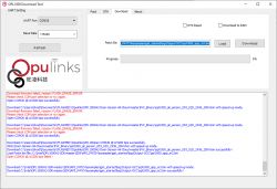 Screenshot of OPL1000 Download Tool showing an error during firmware download.