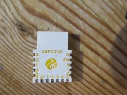 Espressif DOIT ESPC2-05 Module Espressif DOIT ESPC2-05 module on a wooden background.