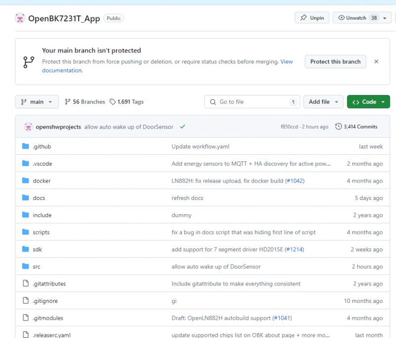 OpenBK7231T_App Repository Page on GitHub OpenBK7231T_App repository page on GitHub.